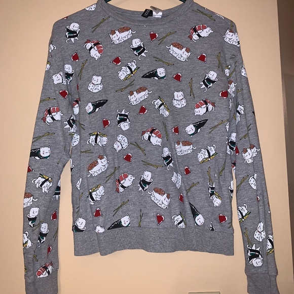h&m sushi cat sweatshirt